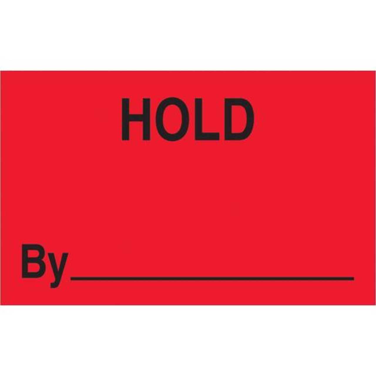 Tape Logic Labels, "Hold By", 1 1/4" x 2", Fluorescent Red, 500/Roll